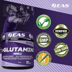 EAS L-Glutamine Powder | 99.5% Purity AjiPure Glutamine | Maximize Muscle Growth & Recovery | Improve Nitrogen Balance | 400mg, 80 Servings (Unflavored)