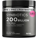 Toniiq Prebiotics and Probiotics – 200B TFU with Postbiotics IMMUSE® & ButyraGen® – 30 Strains – Shelf-Stable Synbiotic Formula – Third-Party Tested – 60 Capsules