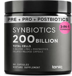 Toniiq Prebiotics and Probiotics – 200B TFU with Postbiotics IMMUSE® & ButyraGen® – 30 Strains – Shelf-Stable Synbiotic Formula – Third-Party Tested – 60 Capsules