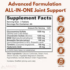 Arazo Nutrition Glucosamine Chondroitin Turmeric Msm Boswellia - Joint Support Supplement for Relief 180 Tablets for Bones, Back, Knees, Hands (180 Tablets)