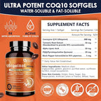 NATURE TARGET Ubiquinol CoQ10 300mg softgels with PQQ & Turmeric, High Absorption Coenzyme Q10 Supplement with ALA & Black Pepper, Antioxidant for Heart & Brain Health, Energy Production, 120 Count