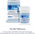 VSL4® Gut Daily Probiotics for Gut Health - 30B CFUs, Multi-Strain Digestive Support for Women & Men, Promotes Gut Balance & Regularity, Potent, Shelf-Stable Probiotic Supplement, 2 Pack (60 Capsules)