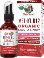 MARYRUTH'S Organic Methyl B12 Spray | 1,500 mcg B12 Per Serving | Methylcobalamin | Energy Metabolism | Cognitive Function | Neuro Health | Vegan | Gluten Free | Sugar Free | 1 Fl Oz