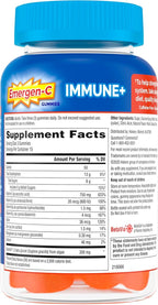 Emergen-C Immune+ Triple Action Immune Support Gummies, BetaVia (R), 1000mg Vitamin C, B Vitamins, Vitamin D and Antioxidants, Super Orange, Back to School Essentials - 45 Count