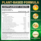 Omega-3 Supplement Gummies for Women & Men - 1000mg Vegan Omega3 DHA & EPA with Turmeric, Vitamin D3, K2, Citicoline for Overall Health - Algae Oil Omega 3 Fatty Acid Supplements, Sugar-Free