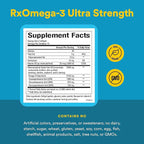 Natural Factors RxOmega-3 Ultra Strength - Brain & Heart Health Support - Eye Health Supplement with EPA & DHA - Supplement with Omega-3 Fatty Acids & Vitamin D3-150 Softgels (75 Servings)