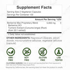 DEAL SUPPLEMENT Berberine Max Supplement with Turmeric, 5000 mg** Per Serving, 240 Vegetarian Capsules | Berberine HCl with Turmeric Root Extract | Non-GMO