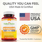 Kaibro Nutra Berberine Supplement 1000mg, Berberine HCL for Immune System, Glucose Support, Circulatory & Gastrointestinal Health, Vegan & Gluten-Free, 120 Capsules