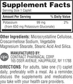 Earth's Splendor Potassium Gluconate 99mg Tablets - Supports Muscle and Nerve Health for Adults, 200 Count - 6+ Month Supply