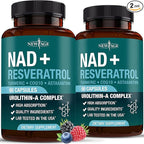 NEW AGE NAD+ Supplement Complex – NAD+ 300 mg with Astaxanthin, Urolithin A, Resveratrol, CoQ10 & Antioxidant Blend – Cellular Energy, Support or Women & Men – Vegan, Non-GMO- 120 Count