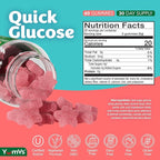 YUM-V'S Glucose Gummies – Fast Acting Glucose Chewable Gummies – Great Tasting – Gluten Free, Vegan, Non-GMO – Berry Natural Flavor – 60 Chewable Gummy for Adults & Kids