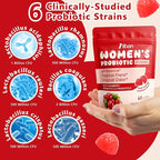 Vaginal Probiotics Gummies for Women, Premium Feminine pH Balance Gummies, Healthy Odor, Yeast Balance & Flora + Vitamin C for Immune Support, 60ct Cranberry Flavor