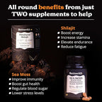 Better Alt Shilajit Resin 30 gm & Sea Moss Capsules Energy Duo| Shilajit Gold Grade for Men & Women with High Potency & Irish Sea Moss with Black Seed Oil