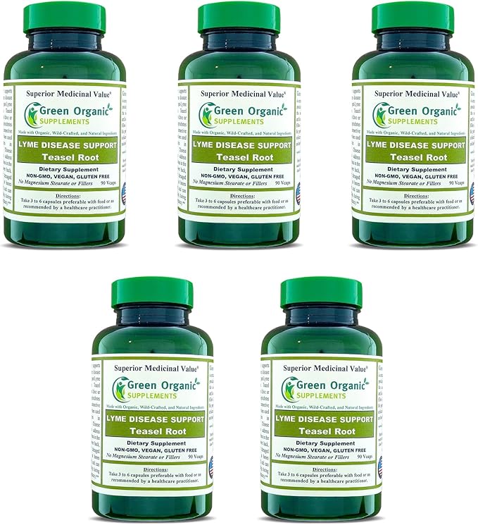 Green Organic Supplements' Lyme Disease, Teasel Root (Pack of 5)