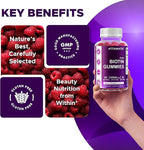Vitamatic Biotin Gummies 10,000 mcg for Stronger Hair, Skin & Nails - 60 Vegan Gummies - Also Called Vitamin B7 (3 Bottles)