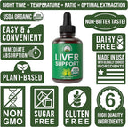 USDA Organic Liver Cleanse Detox & Repair. 6-in-1 Liquid Drops with Organic Milk Thistle, Artichoke Extract, and More. Zero Sugar, Liver Health Support Tincture Supplement Alternative to Capsules
