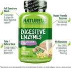 NATURELO Digestive Enzymes - Full Spectrum Support with a Broad Blend of 15 Enzymes Plus Ginger - 90 Vegan Capsules (Pack of 2)