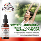 Acerola Tincture (Vitamin C), Organic Acerola Extract (Malpighia Glabra) Dried Berry for Blood, Heart, Arteries, Non-GMO in Cold-Pressed Organic Vegetable Glycerin, Florida Herbs Supplements