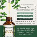 Vitamin D3 K2 (MK-7) Peppermint Drops for Adults - 930 Drops, Ultra Concentrated Formulation, 1208 IU Vitamin D3, 25 MCG - Precision Micro-Dosing Dropper for Calcium & Bone Support