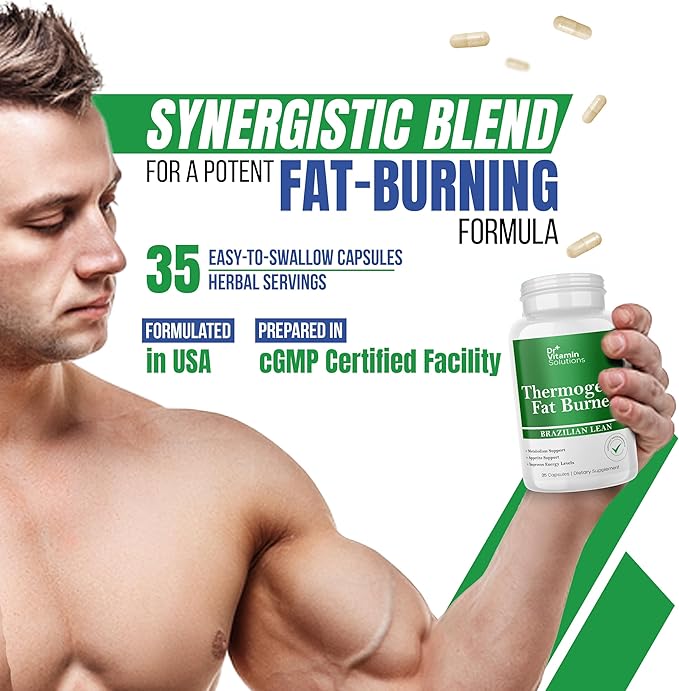 Thermogenic Fat Burner Brazilian Lean Weight Loss Vitamins, Dr Vitamin Waist Trimmer & Supplements for Bloating (1 Bottle, 35 Capsules)