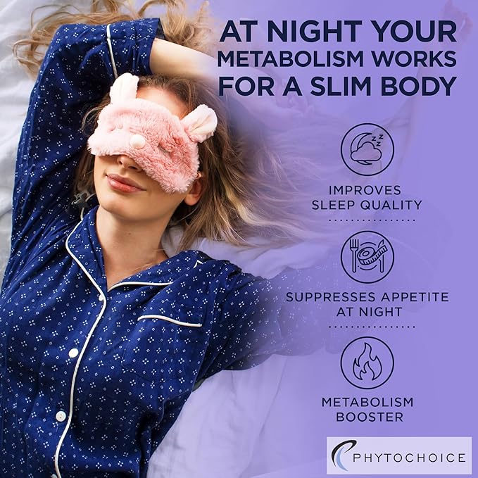 Night Time Fat Burner - Weight Loss Diet Pills with Magnesium Melatonin CLA L-Carnitine that Work at Night, Appetite Suppressant, Carb Blocker, Nighttime Metabolism Booster for Women and Men 60 Caps.
