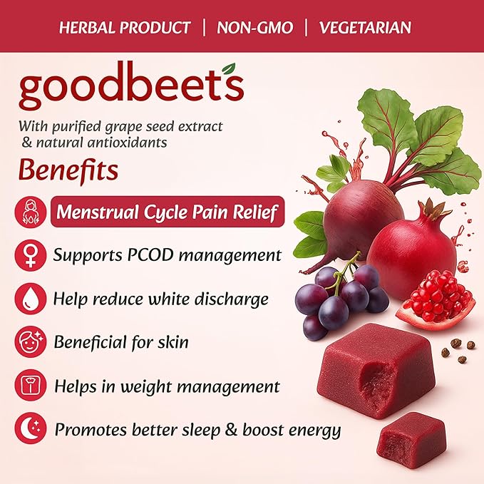 Goodbeets Soft Chews | Non-GMO Grape Seed Extract & Beet Powder Help Maintain Healthy Circulation, Blood Pressure & Energy