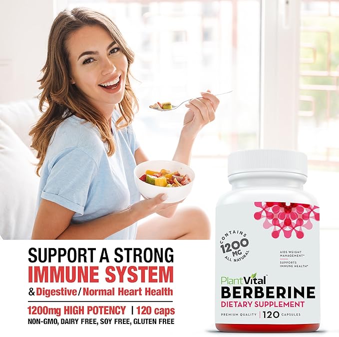 Plantvital Bundle Power Duo: Berberine 500mg-120 Capsules for Immunity & Cardio Health and D Mannose with Cranberry 1000mg-120 Capsules for Urinary Tract Support -Vegan, Non-GMO.
