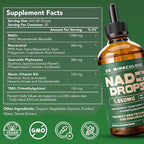 Pure NAD+ Supplements 1850mg Liquid Drops for Women & Man | Nicotinamide Riboside Organic NAD Plus Boosting Supplement - Natural Lemon Flavor