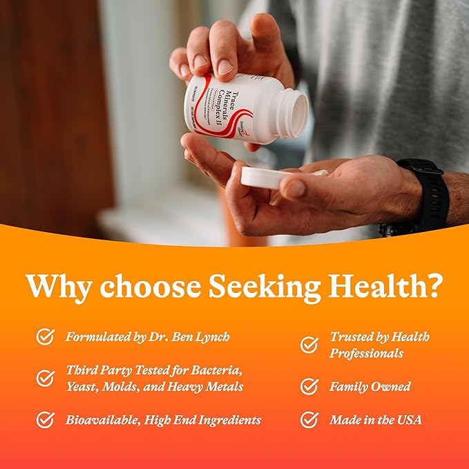 Seeking Health Trace Minerals Complex II - Immune Health & Brain Health Supplement with Zinc & Selenium - Copper- and Iron-Free Formula - Energy, Skin & Hair Support Supplement - 30 Capsules