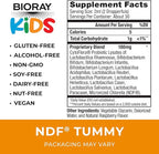 BIORAY Kids NDF Tummy, Raspberry - 2 fl oz - 11-Strain Probiotic Blend - Supports the Immune Response in the GI Tract - Non-GMO, Vegan, Gluten Free - Approx. 30 Servings