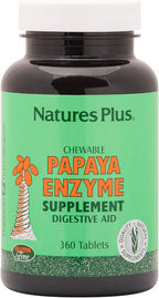 NaturesPlus Papaya Enzyme - 360 Chewable Tablets - Digestive Aid Supplement with Amylase & Protease - Helps Reduce Gas, Bloating, Stomach Upset & Discomfort - Vegan, Gluten Free - 360 Servings