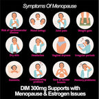 DIM Supplement 300 mg - Hormone Balance for Women, | Estrogen Supplement for Women with Hot Flashes & Night Sweats | Aids in Menopause Symptoms, Estrogen & Oestrogen. 60 Capsules