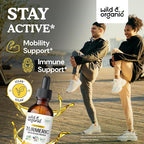 Wild & Organic Turmeric Curcumin Supplement with Black Pepper - Movement & Immune Support - Liquid Turmeric Curcumin with Black Pepper - Add to Tea Drops - Vegan, Sugar & Alcohol-Free Tincture - 2 oz