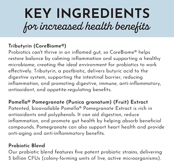 JUST INGREDIENTS Probiotic Complex - 60 Capsules, 5 Billion CFU, Prebiotics, Gut Health Support