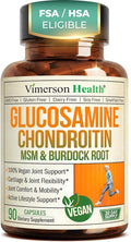 Glucosamine Chondroitin MSM – Joint Support Supplement for Women and Men with Glucosamine Sulfate 1500 mg, Chondroitin and MSM – for Cartilage, Joint Health and Flexibility – 90 Capsules, Vegan