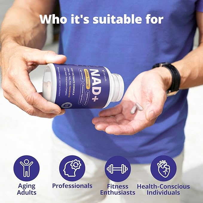 NAD+ Supplement for Women & Men – Multi-Pathway NAD Booster for Energy, Focus & Metabolic Health – with NMN 250mg, NR 100mg, Resveratrol, PQQ & Betaine