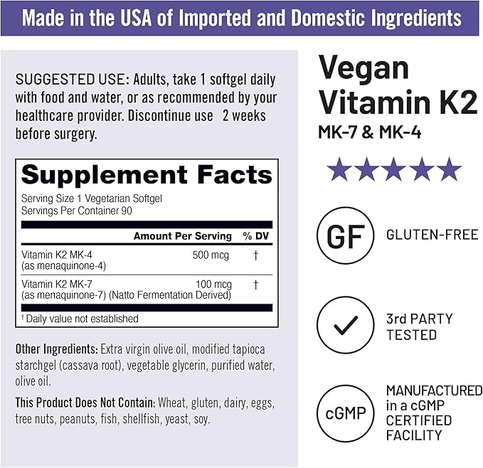 NatureWise [1] Vitamin K2 - MK-7 100mcg + MK-4 500mcg - Non-GMO - 90 Softgels[3-Month Supply] + (Pack of 3) Omega 3 Fish Oil 1000mg + Vitamin E - Wild-Caught - 60 Softgels[30-Day Supply]