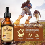 Nature's live Lions Mane Supplement, Liquid Mushroom Extract Drops, 8 Mushrooms Complex for Immune System, Memory, Focus Boost, Mushroom Supplement with Lion's Mane, Cordyceps, Reishi, Vegan, 2 Pack
