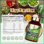 zooone- 60pcs Lutein Eye Vitamins Supplement Nutritional Supplement for Macular Health & Dry Eye Support, Contains Lutein, Zinc, Vitamins C/E & Zeaxanthin