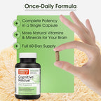 Cognitive Rescue, Lion's Mane Mushroom Capsules w/ Lion's Mane Dual Extract, Nootropics, Brain Supplement for Memory and Focus, Mushroom Immune Support w/ B Vitamins Complex, BioPerine, 60 capsules