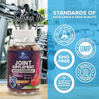 Joint Support Gummies - Glucosamine Plus Vitamin E Nature's Joint Support Supplement for Occasional Discomfort for Back, Knees & Hands - Cartilage & Joint Health & Flexibility Support - 120 Gummies