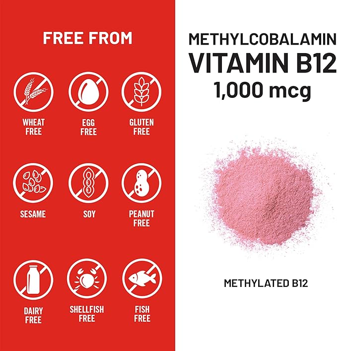 NatureWise Vitamin B12 Methylcobalamin - Active Form for Ultra Absorption - 1000mcg Methylated B12 for Energy, Nerve & Heart Support - Non-GMO, Vegan, USA Manufactured - 60 Capsules[60-Day Supply]