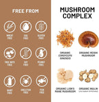 NatureWise Mushroom Complex - with Organic Lion's Mane + Reishi & Cordyceps Sinensis - Lions Mane Supplement with Organic Mushrooms - Vegan - Non-GMO - USA Manufactured - 90 Capsules[30-Day Supply]