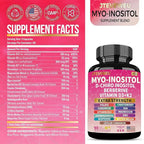 Myo Inositol Supplement - Women's All-in-One Supplement - with Myo-Inositol, D-Chiro Inositol & 13+ Extra Strength Ingredients -（90 Capsules）