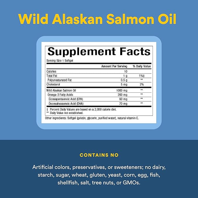 NATURAL FACTORS Wild Alask Salmon Oil, 90 CT