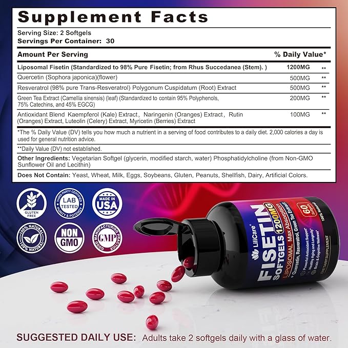 Fisetin Supplement, Potassium Citrate Gummies, 2 Pack