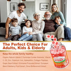 Natural Liposomal Vitamin C 1000mg Gummies for Adults Kids 9+, Chewable Vitamin C w/ 11mg Zinc, D3, Elderberry, Echinacea, Bioflavonoid,Immune Support, Whole Food VIT C from Fruits, Sugar Free, 2Pack