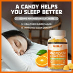 Magnesium Glycinate Gummies 1000mg - Sugar Free Magnesium Potassium Supplement with Vitamin D, B6, CoQ10 for Calm Mood & Sleep Support - 60 Orange Gummies