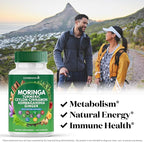 Moringa Supplement | Turmeric, Ginger, Boswellia, Saffron, Holy Basil, Nettle -Support Supplement for Women and Men with Ceylon Cinnamon, Quercetin, Tart Cherry- 240 Capsules