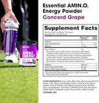 Optimum Nutrition Amino Energy - Pre Workout with Green Tea, BCAA, Amino Acids, Keto Friendly, Green Coffee Extract, Energy Powder - Concord Grape, 30 Servings